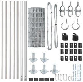 vidaXL Euro Fence με 7 Στήλες με Στεφάνη 0.4x10 μ Γαλβανιζέ Χάλυβα