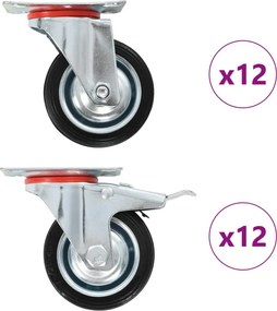 vidaXL Ρόδες Περιστρεφόμενες 24 τεμ. 75 χιλ.