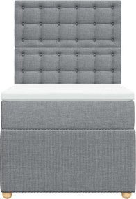 vidaXL Κρεβάτι Boxspring με Στρώμα Ανοιχτό Γκρι 80x200 εκ. Υφασμάτινο