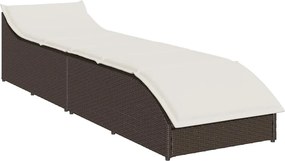 vidaXL Πτυσσόμενη ξαπλώστρα με μαξιλάρι και αποθήκευση Brown