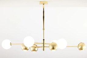 Κρεμαστό Πολύφωτο Moka 4xG9 Χρυσό με Οπάλ Γυαλί