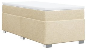 Κρεβάτι Boxspring με Στρώμα Κρεμ 90x200 εκ.Υφασμάτινο - Κρεμ