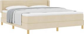 vidaXL Κρεβάτι με ελατήρια με στρώμα Κρεμ 200 x 180 cm ύφασμα