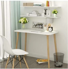 Γραφείο ξύλινο με λευκή επιφάνεια 80x40xΥ73εκ.