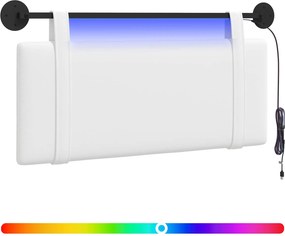 vidaXL Κεφαλάρι κρεβατιού κρεμαστό Με φωτισμό LED Λευκό Ύφασμα