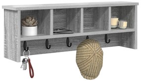 vidaXL Τοίχου Κρεμάστρα Γκρι sonoma 75 x 16 x 26 εκ Επεξεργασμένο ξύλο
