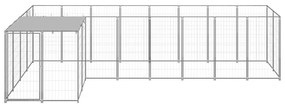 vidaXL Σπιτάκι Σκύλου Ασημί 6,05 μ² Ατσάλινο