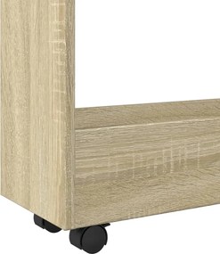 vidaXL Τρόλεϊ Αποθήκευσης Στενό 3 Επιπέδων Sonoma Δρυς Επεξ. Ξύλο