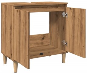 Ντουλάπι Νιπτήρα τεχνίτης Δρυς 58x33x60 εκ. Επεξεργασμένο Ξύλο - Καφέ