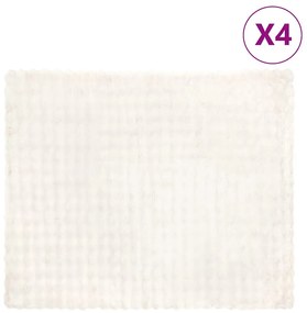 vidaXL Ψεύτικη κουβέρτα από κουνέλι 4 pcs Λευκό 220 x 240 cm