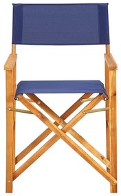 Καρέκλα Σκηνοθέτη Μπλε από Μασίφ Ξύλο Ακακίας - Μπλε