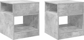 vidaXL End Table 2 pcs Σκυρόδεμα Γκρι 40,5 x 40 x 45 εκ
