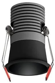 Χωνευτό Σποτ Μεταλλικό Στρογγυλό LED 12W 3000Κ Φ6.5 38D DIM ΦOS_ME-05-00317-2-Μαύρο 05-00317-2