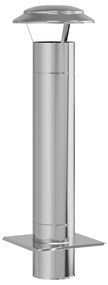 vidaXL Επέκταση Καμινάδας Ασημί 25 x 25 x 82 εκ. Ανοξείδωτο ατσάλι
