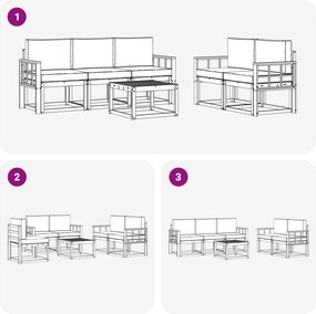 vidaXL Σειρά Καναπέ Εξωτερικού 6 pcs
