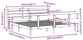 ΣΚΕΛΕΤΟΣ ΚΡΕΒΑΤΙΟΥ ΧΩΡΙΣ ΣΤΡΩΜΑ 200X200 ΕΚ ΜΑΣΙΦ ΞΥΛΟ ΠΕΥΚΟΥ 3306627