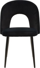 Καρέκλα Jonah pakoworld βελούδο μαύρο-μαύρο πόδι
