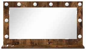 vidaXL Καθρέφτης Vanity  Καπνιστός δρυς, ασημί Ξύλο, γυαλί 80 x 45 εκ