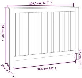 vidaXL Κάλυμμα Καλοριφέρ Μαύρο 108,5x19x84 εκ. από Μασίφ Ξύλο Πεύκου