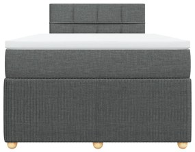 vidaXL Κρεβάτι Boxspring με Στρώμα Σκούρο Γκρι 120x190 εκ Υφασμάτινο