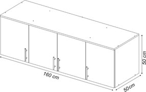 Πατάρι Ντουλάπας Wenge 160 LOFT 160x50x50