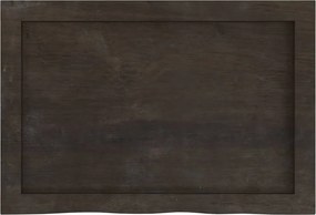 vidaXL Επιφάνεια Τραπεζιού Σκούρο Καφέ 60x40x(2-4)εκ Επεξ. Μασίφ Δρυς