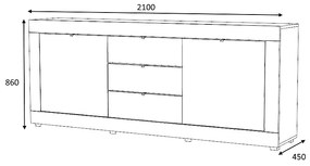 ΜΠΟΥΦΕΣ ΜΕΛΑΜΙΝΗΣ OCEAN MEGAPAP ΧΡΩΜΑ ΛΕΥΚΟ 210X45X86ΕΚ.