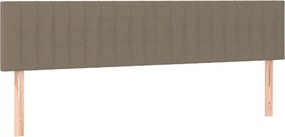 vidaXL Κρεβάτι Boxspring με Στρώμα Taupe 180x200 εκ. Υφασμάτινο
