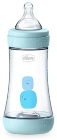 Πλαστικό Μπιμπερό 240ml Με Θηλή Σιλικόνης 2+Μ Chicco Perfect 5 A60-20223-20 Σιέλ