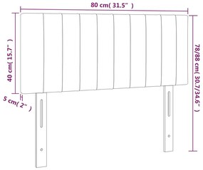 vidaXL Κεφαλάρι Κρεβατιού LED Ροζ 80 x 5 x 78/88 εκ. Βελούδινο