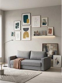 Καναπές Kleio Διθέσιος-130φ 80β εκ.-Γκρι