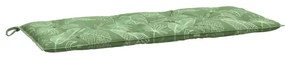 Μαξιλάρι Πάγκου Κήπου Σχέδιο Φύλλων 120 x 50 x 7 εκ. Υφασμάτινο - Πράσινο