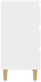 vidaXL Κομοδίνο Λευκό 40 x 35 x 69 εκ. με Μασίφ Ξύλινα Πόδια