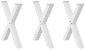 vidaXL Πόδια Τραπεζαρίας σε Σχήμα Χ 3 τεμ. Λευκά 70x(72-73) εκ. Ατσάλι
