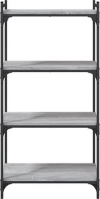 vidaXL Βιβλιοθήκη 4 Επιπέδων Γκρι Sonoma 60x30x120 εκ. Επεξεργ. Ξύλο