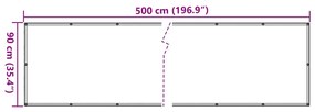 Περίφραξη Μπαλκονιού Σχέδιο Ledge Stone Γκρι 500x90 εκ. PVC - Γκρι