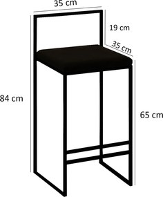 Σκαμπό Μπαρ Μαύρο NORDIC 35x35x84