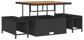 vidaXL Σετ Καναπέ Κήπου 9 pcs Μαύρο συνθετικό ρατάν