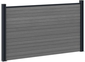 vidaXL Πάνελ Φράχτη 7 pcs WPC και Αλουμίνιο Γκρι