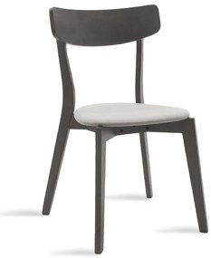 Καρέκλα Toto pakoworld γκρι ύφασμα-rubberwood ανθρακί πόδι