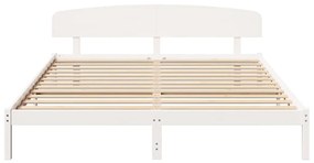 vidaXL Σκελετός Κρεβατιού Λευκό 200 x 200 cm Μασίφ ξύλο πεύκου