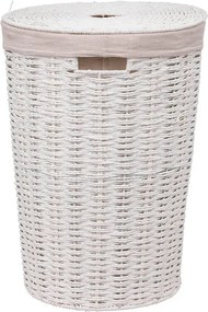 Καλάθι απλύτων 5five ψάθινο - 40L - Λευκό