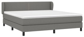 ΚΡΕΒΑΤΙ BOXSPRING ΜΕ ΣΤΡΩΜΑ ΣΚΟΥΡΟ ΓΚΡΙ 160X200 ΕΚ ΥΦΑΣΜΑΤΙΝΟ 3126174