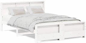 vidaXL Σκελετός Κρεβατιού Λευκό 160 x 200 cm Μασίφ ξύλο πεύκου