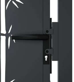 vidaXL Πόρτα Κήπου Ανθρακί 100x125 εκ. Σχέδιο Ατσάλινου Μπαμπού