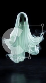 Intra Συλλεκτικό Ξύλινο Παζλ Plywood  4mm - Mysterious White Ghost with Smoke Σε Ξύλινο Κουτί - Διαστάσεις Puzzle: 10x10 cm – 25 κομμάτια