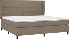 vidaXL Κρεβάτι Boxspring με Στρώμα Taupe 200x200 εκ. Υφασμάτινο