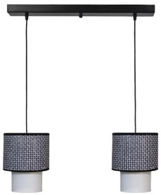 Κρεμαστό Φωτιστικό Οροφής 2xE27 Ύφασμα HK-10 Heronia Lighting-14-0273-Μαύρο 14-0273