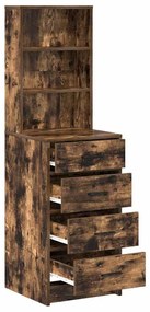 vidaXL Highboard Καπνιστή δρυς 40 x 41 x 135 εκ. Επεξεργασμένο ξύλο