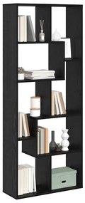 vidaXL Βιβλιοθήκη Μαύρη δρυς 67 x 25 x 161,5 εκ Επεξεργασμένο ξύλο